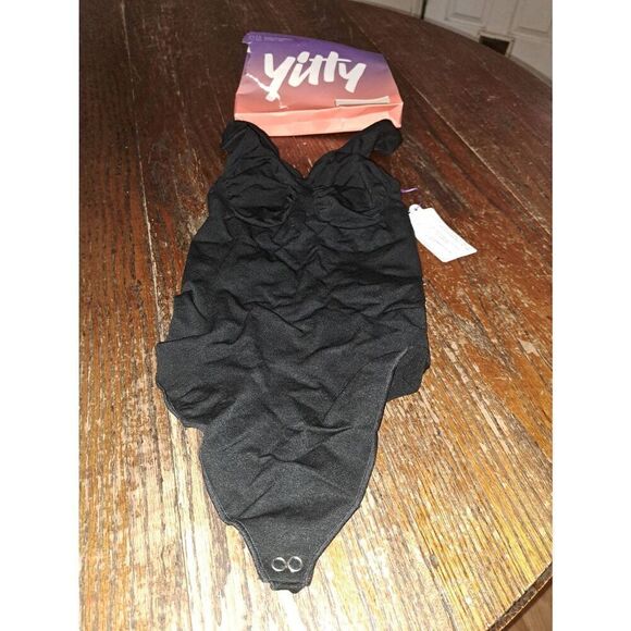 New XS-Small Fabletics Yitty Black Nearly Naked Shaping Thong Bodysuit - Picture 4 of 4